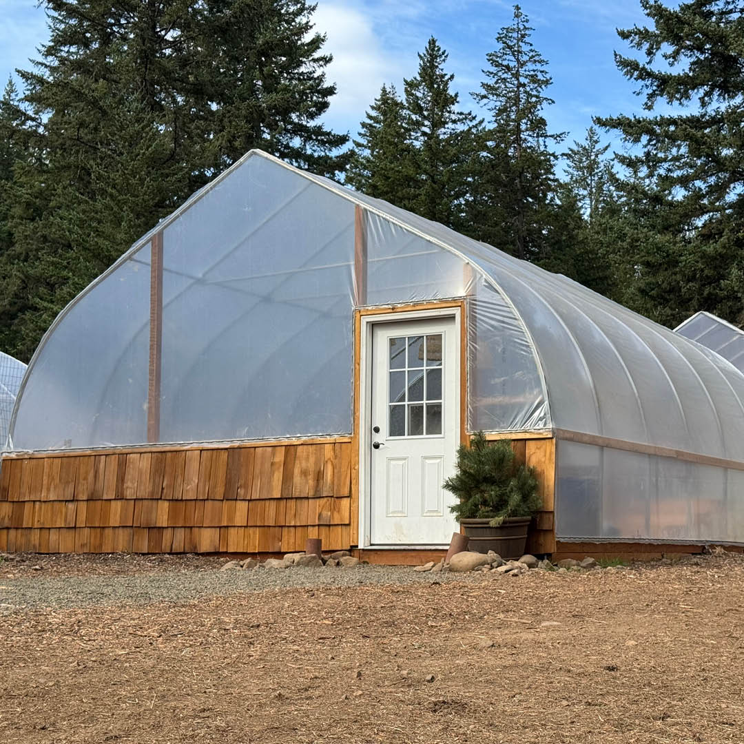 20 by 24 foot Gothic greenhouse with a finished entry
